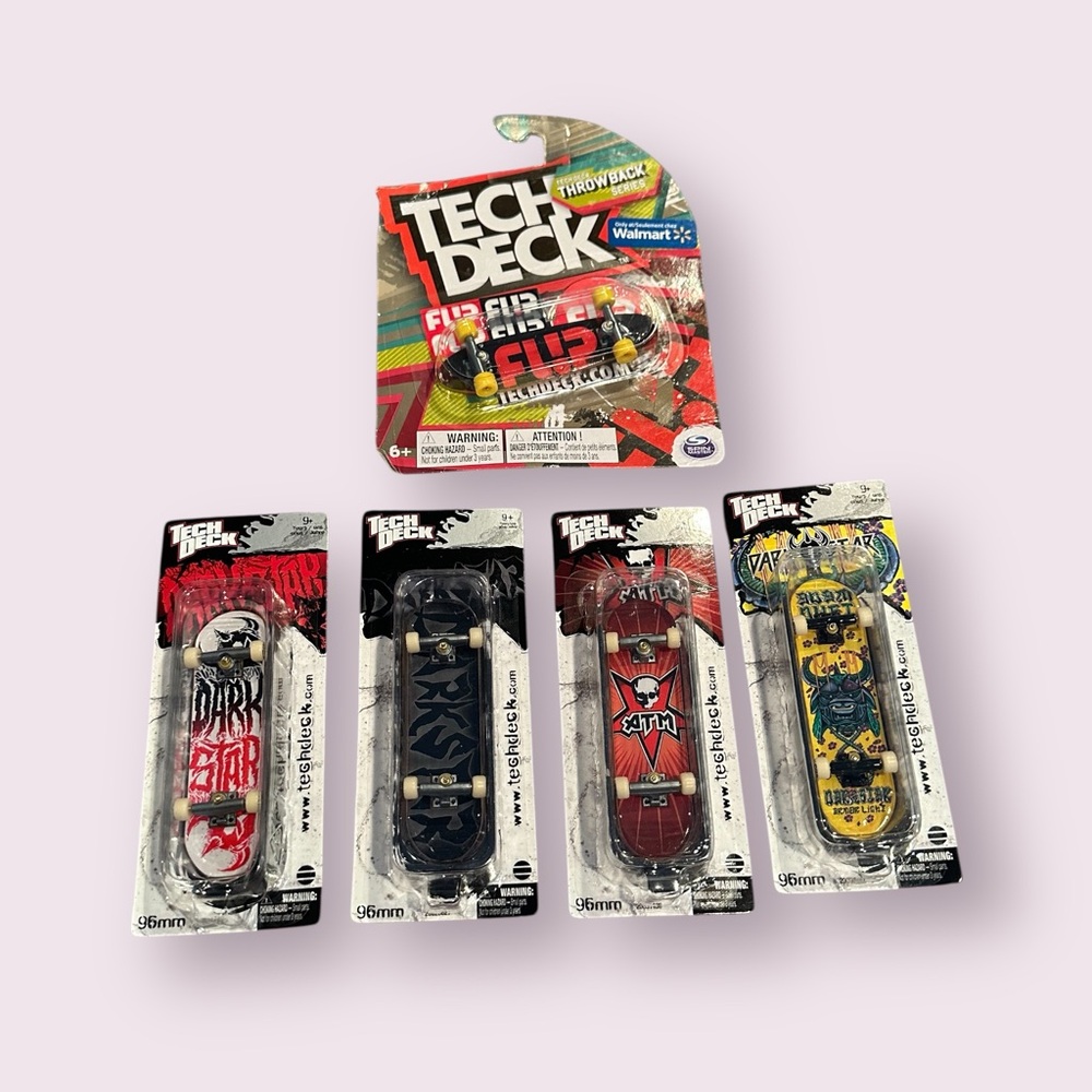 New In Package Set of 5 Tech Deck Fingerboard Set - Darkstar, ATM, Flip